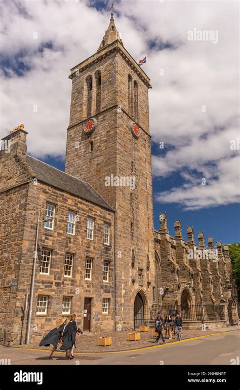 ST ANDREWS, SCOTLAND, EUROPE - Clock Tower, St Salvator's Chapel, St ...