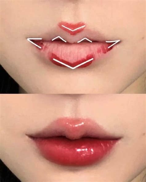 Это как нарисовать корейские губы | Idee per il trucco, Trucco per ...
