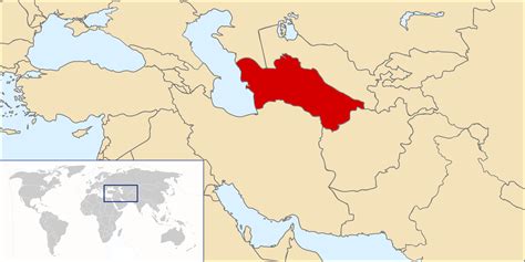 Location of the Turkmenistan in the World Map