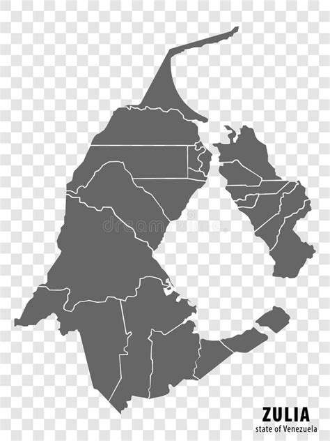 Mapa En Blanco Estado De Zulia En Venezuela. Mapa De Alta Calidad