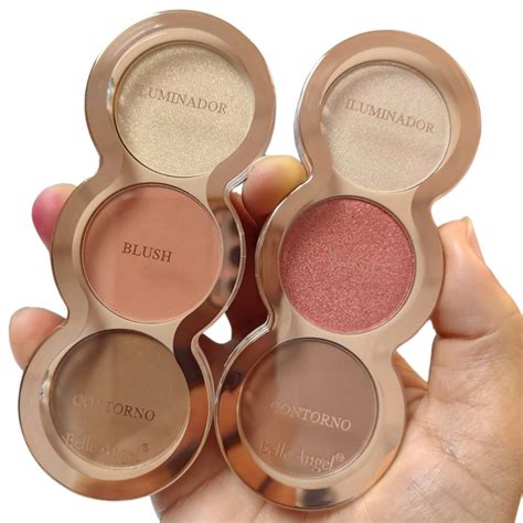 Paleta Blush E Iluminador - Paleta de Iluminador Blush Contorno Belle Angel | Shopee Brasil