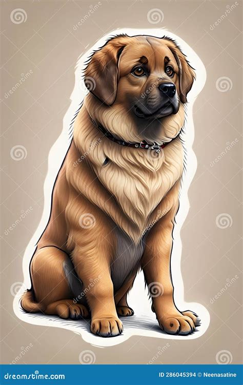 Leonberger Illustration, Dog Breed Artwork, Dog Stickers, Leonberger ...