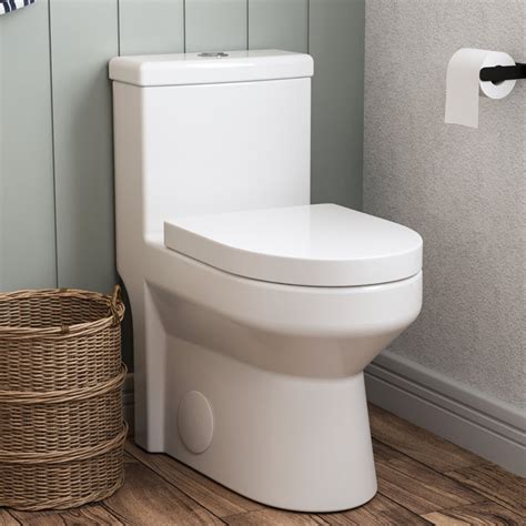 DeerValley Liberty 12" Small Round Toilet, 1-Piece Toilet with 0.8/1 ...