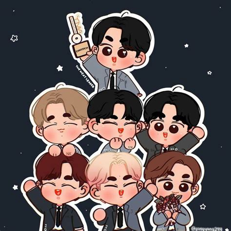 pin  enhypen  cartoon fan art chibi