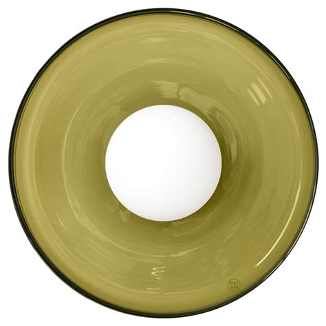 glass disc wall light green mm dyke dean