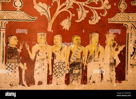 Ancient paintings, Jananandharamaya, Hikkaduwa, Sri Lanka Stock Photo ...