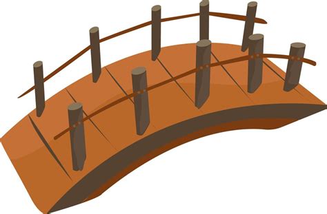 Wooden bridge, illustration, vector on white background 13719939 Vector ...