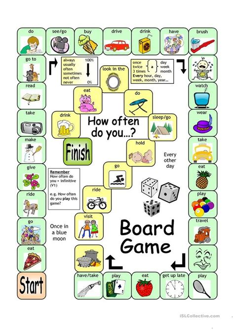 Board Game - How Often? worksheet - Free ESL printable worksheets made ...