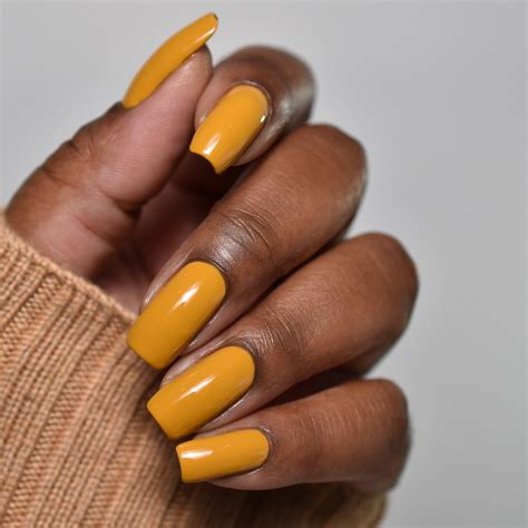 glossy yellow short fall nails fall  love   short fall nail
