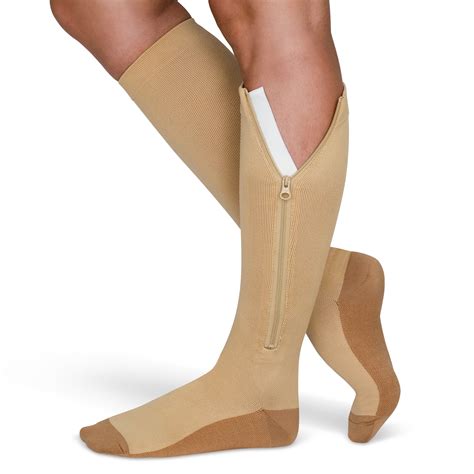 theramagic zipper knee high compression socks  men women