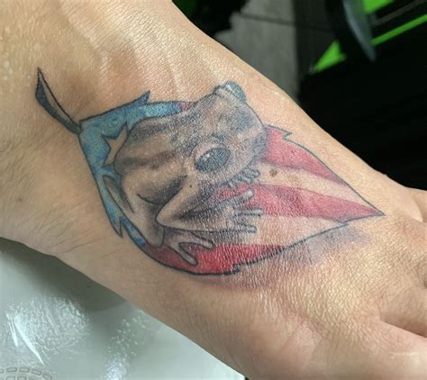 Coqui frog with Puerto Rican flag | Tattoo studio, Puerto rico tattoo