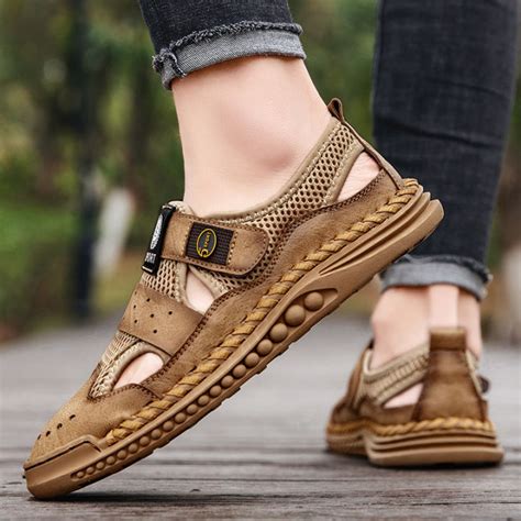 mens leather sandals outdoor sports sandals  men summer fashion