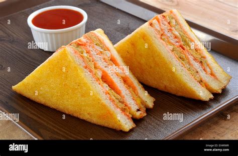 Egg & Chicken Sandwich Stock Photo - Alamy