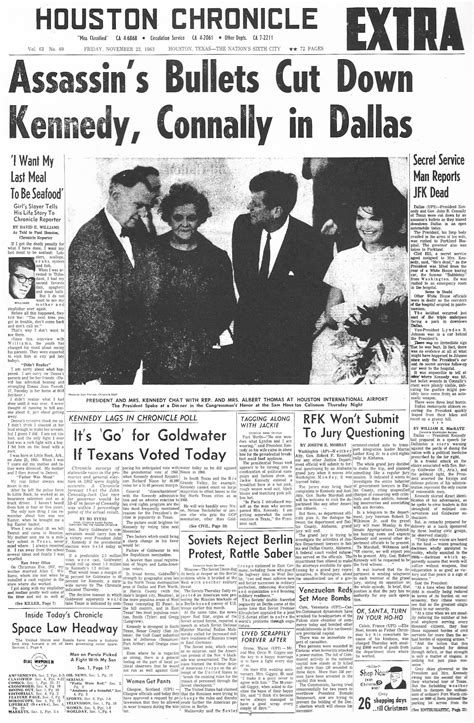 UPI Newspaper Fronts from Day and Days Following JFK's Assassination