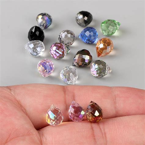 Хрустальные бусины в форме капли воды, 8x10 мм | AliExpress