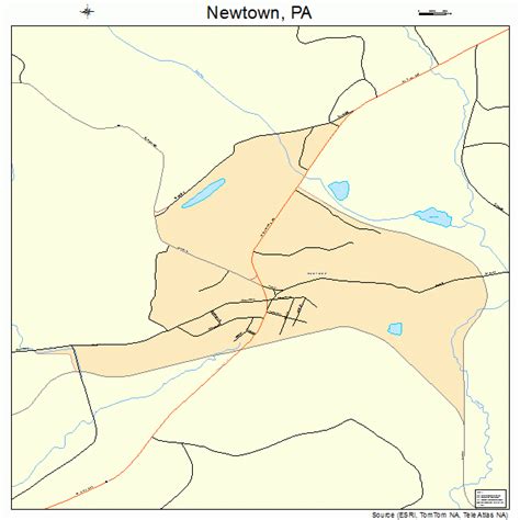 Newtown Pennsylvania Street Map 4254264