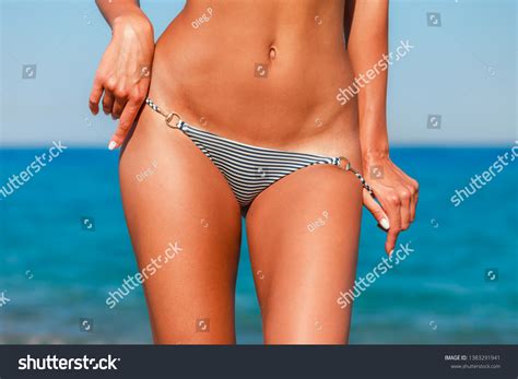 close sexy beautiful woman beach ideal stock photo