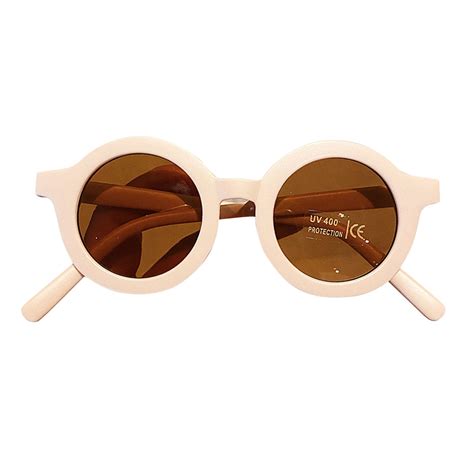 Retro Sunglasses UV Protection Thick Frame Round K... – Grandado