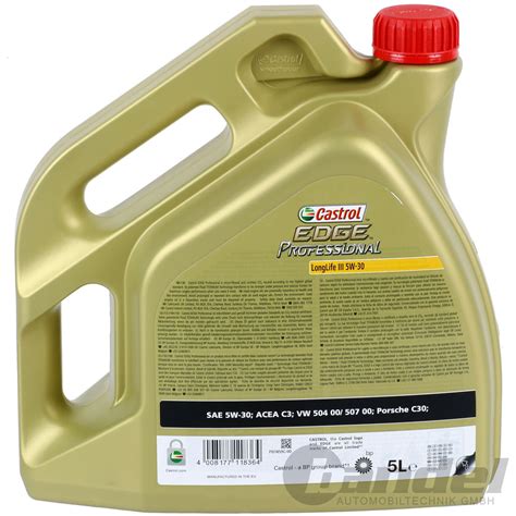 5 LITER CASTROL EDGE PROFESSIONAL LONGLIFE III 5W-30 FST - 50400/50700