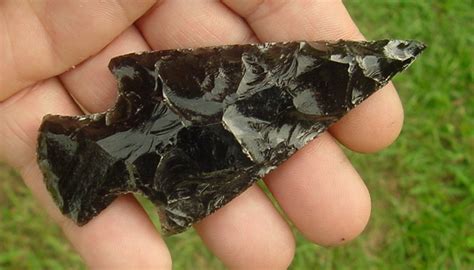 3.74 black obsidian spearhead reproduction black obsidian 0397 3.74 ...