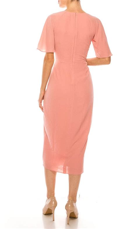 Maggy London G4077M - V-Neck Tea Length Formal Dress – Couture Candy