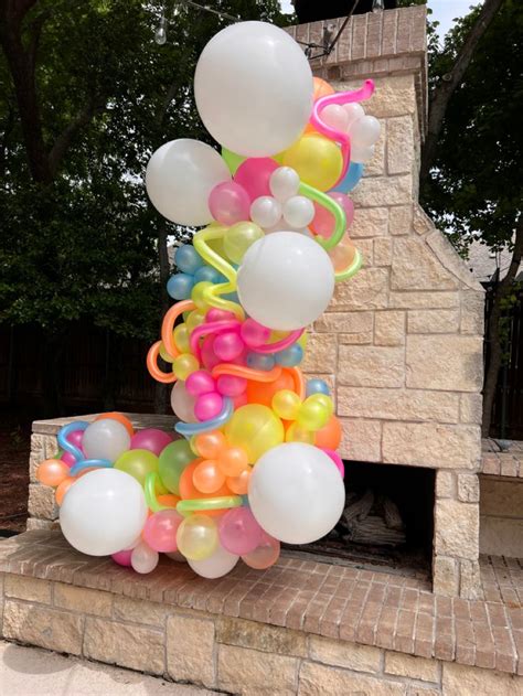 neon balloon garland  fireplace diy balloon decorations balloons