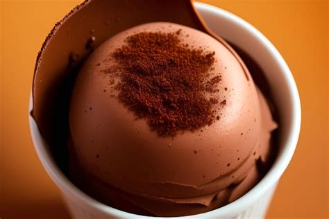 Premium AI Image | Soft chocolate ice cream in a cup with chocolate chips