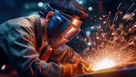 Crafting Metal at a Busy Manufacturing Stock Photo - Image of ...