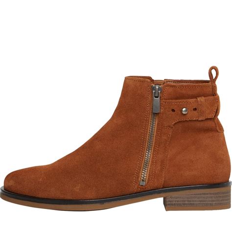 buy clarks womens memi lo side zip ankle boots dark tan suede