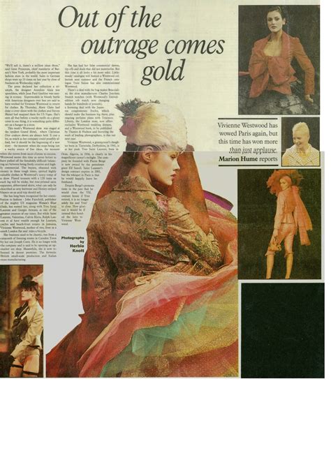Out of the outrage comes gold - Vivienne Westwood - Sunday Times ...