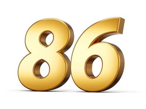 3d блестящий золотой номер 86 восемьдесят шесть 3d золотой номер на ...