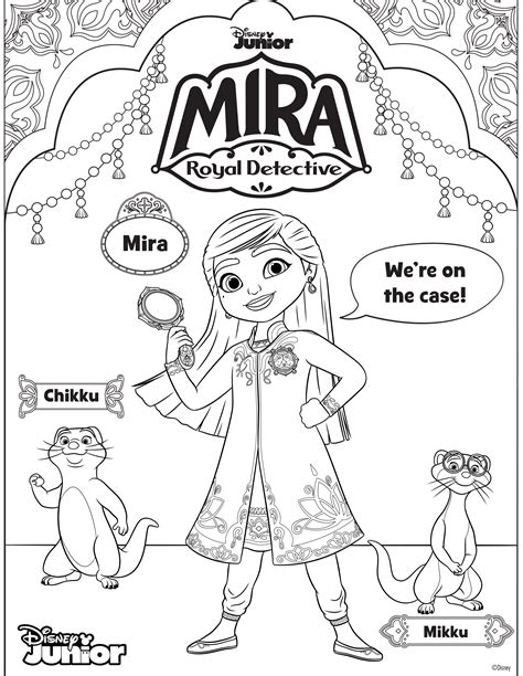 Enjoy These Three Mira, Royal Detective Coloring Sheets! | Disney