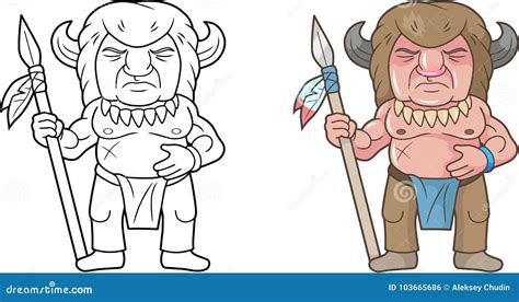 Indian Warrior, Funny Image Stock Vector - Illustration of warrior ...