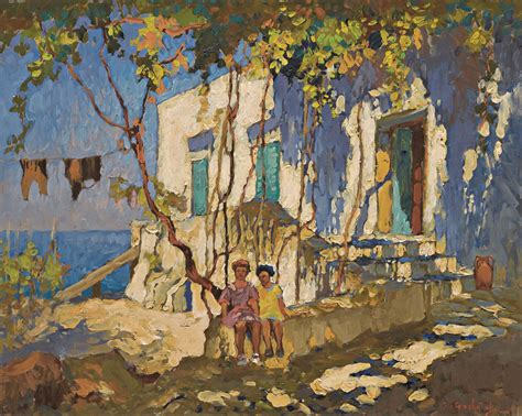 Konstantin Ivanovich Gorbatov 1876-1945, Resting in the Shade, Capri