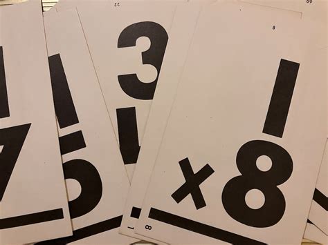Vintage 1970s Math Flash Cards Division & Multiplication With Large ...
