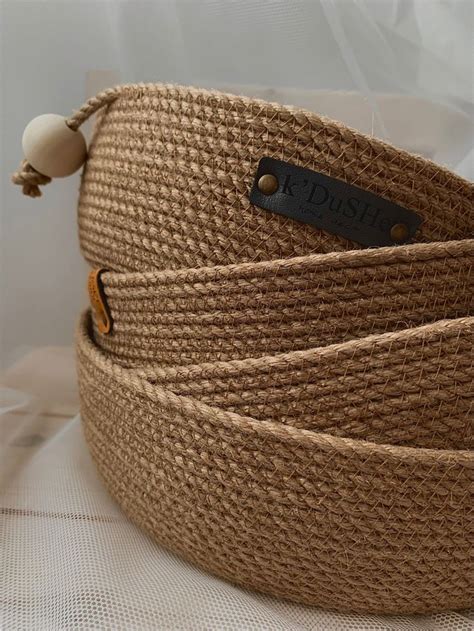 Корзины из Джута | Корзина, Джут, Вязанная крючком сумка