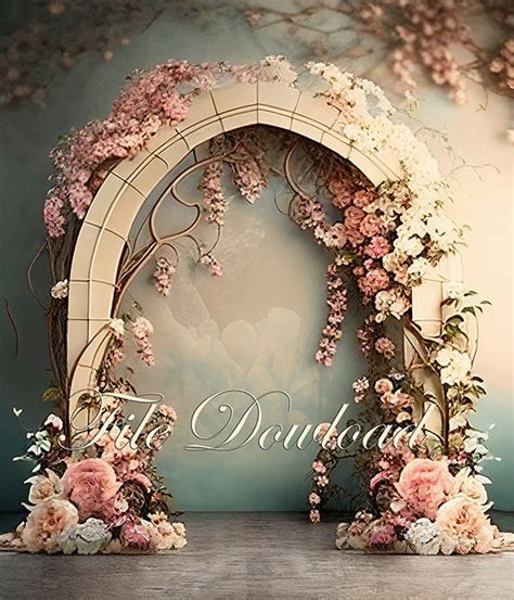 Floral Digital Backdrop Wedding Portrait Maternity Digital Overlays ...