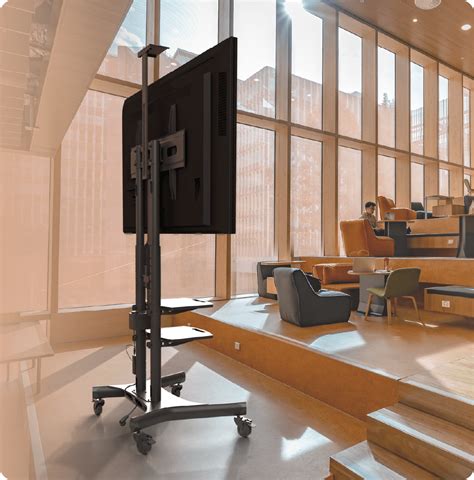 ONKRON моторизированная мобильная стойка для ТВ 50"-86", макс 90.9 кг ...