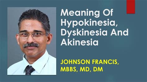 Meaning Of Hypokinesia, Dyskinesia And Akinesia - YouTube