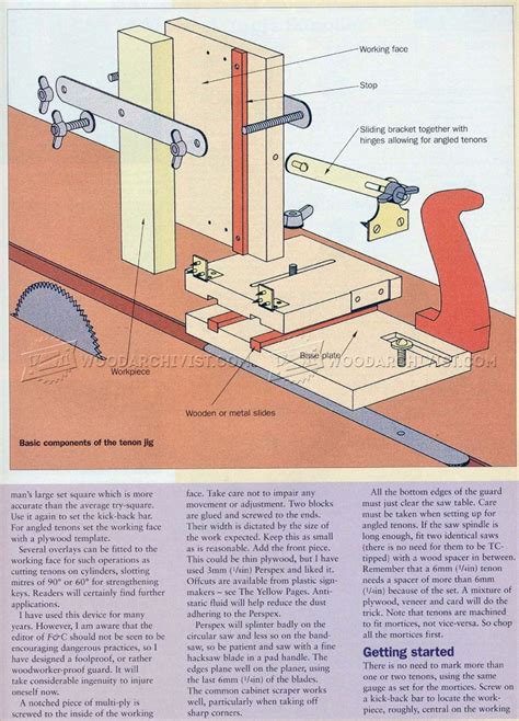 Table Saw Tenon Jig Plans • WoodArchivist