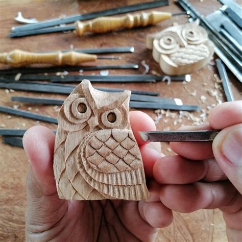 owl woodcarving | Wood carving patterns, Simple wood carving, Wood ...