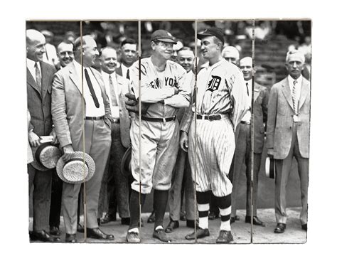 PALLET WOOD - BABE RUTH & TY COBB 1934 – Detroit News Photography
