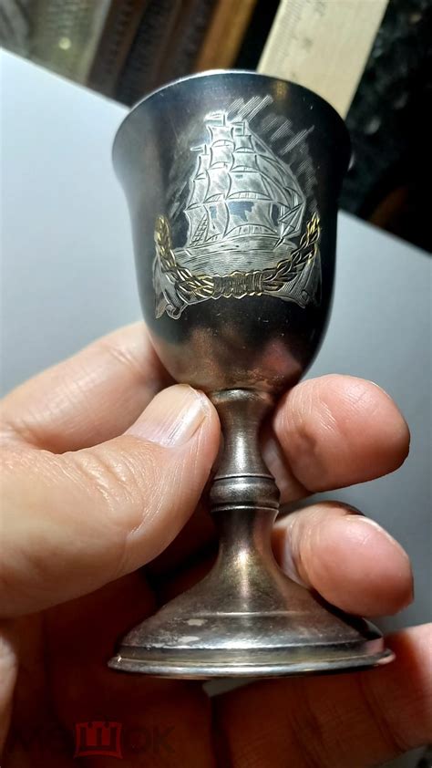 Серебрянная рюмка СССР. 875 проба Голова. С рубля (торги завершены ...