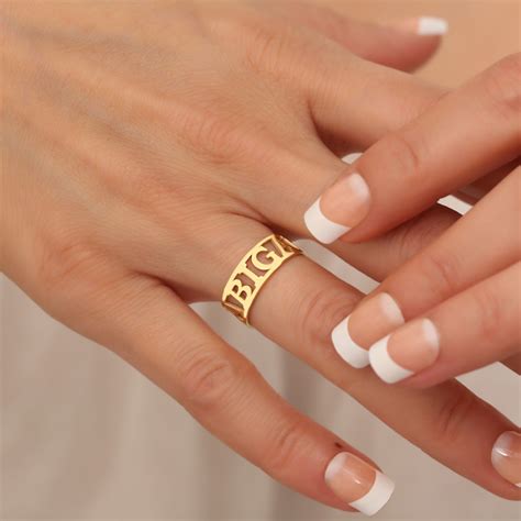 solid gold  ring personalized  ring  real gold