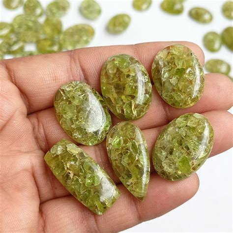 Peridot Cabochon Peridot Stabilized Gemstone Peridot Stone - Etsy