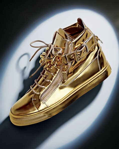 Giuseppe zanotti Mens Metallic Chain & Zipper High-top Sneaker in ...