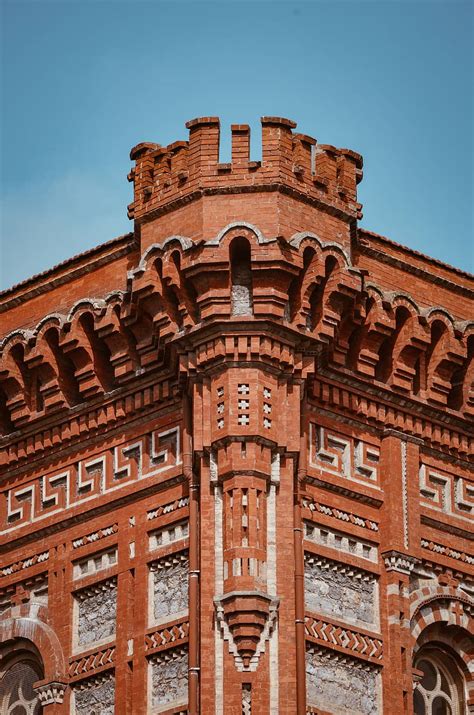 древній, архітектура, цегла, будівлі, башти, небо, низький кут зору ...