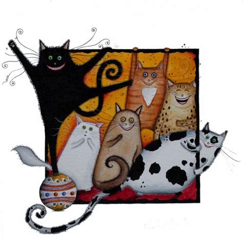 Добрые и позитивные коты в рисунках. Кошачий арт. Рисунки котов. Доброе ...