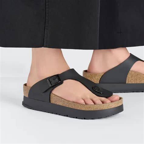 Birkenstock Papillio Gizeh Flex Vegan 1027367 Schwarz Plateau normale