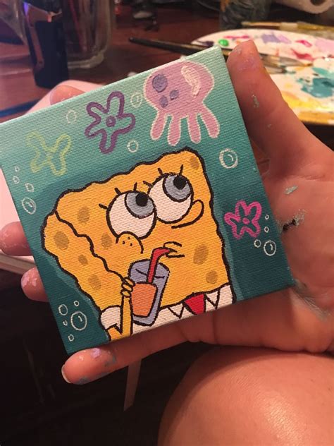 Spongebob canvas painting – Artofit